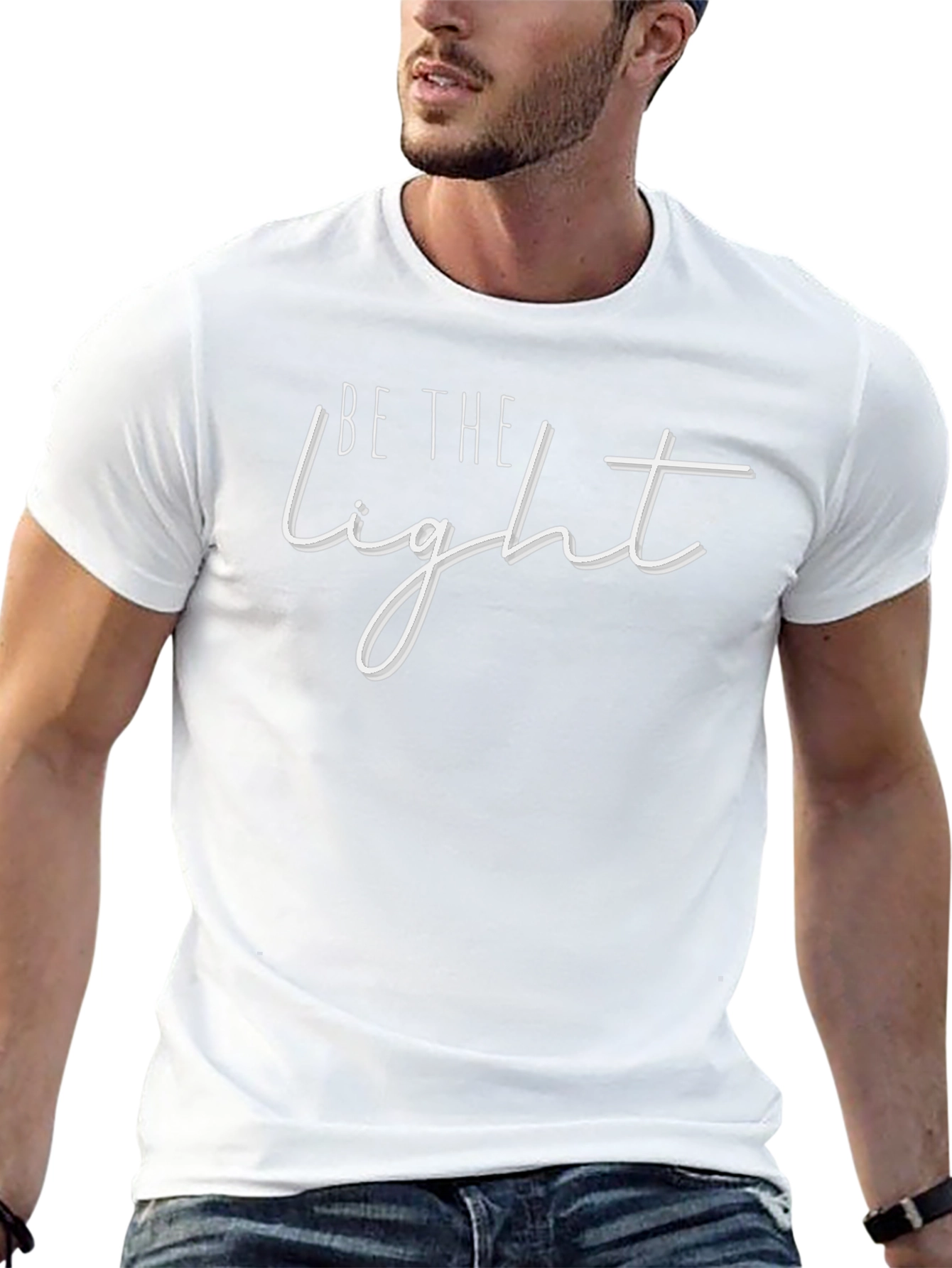 Be The Light Black T-Shirt - Inspirational Graphic Tee