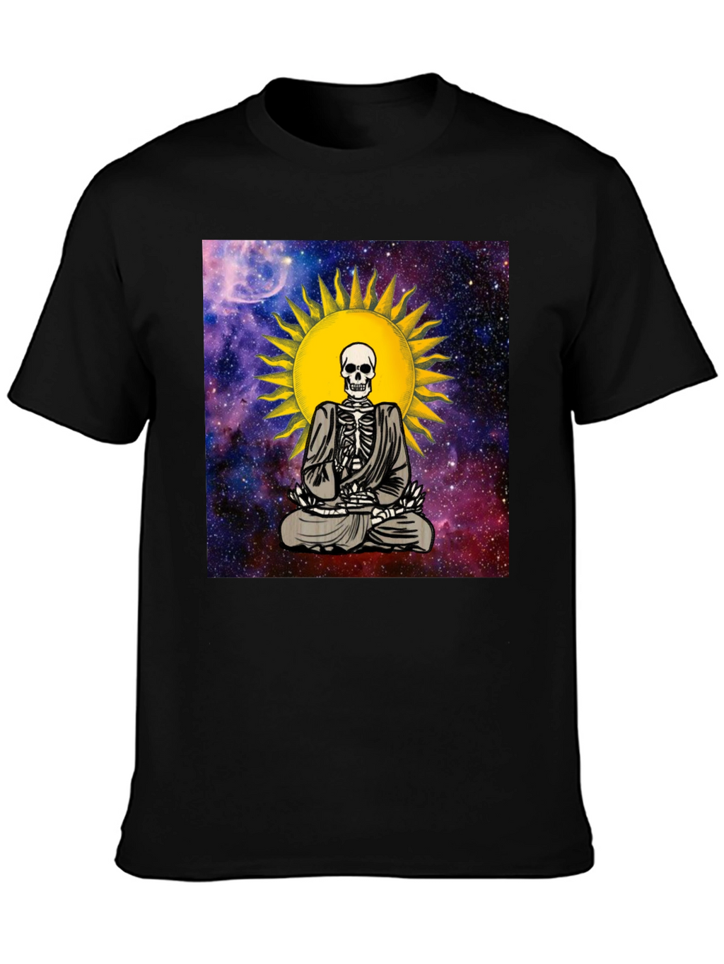 Meditating Skeleton Graphic T-Shirt
