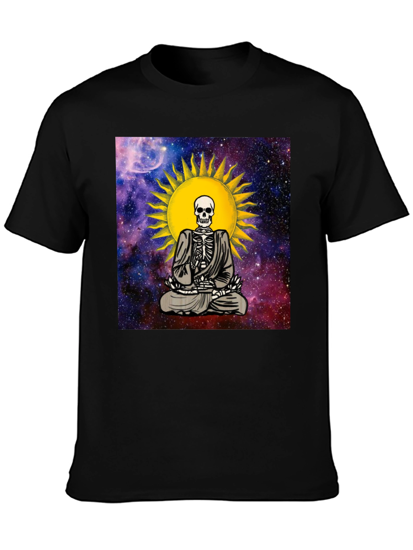 Meditating Skeleton Graphic T-Shirt