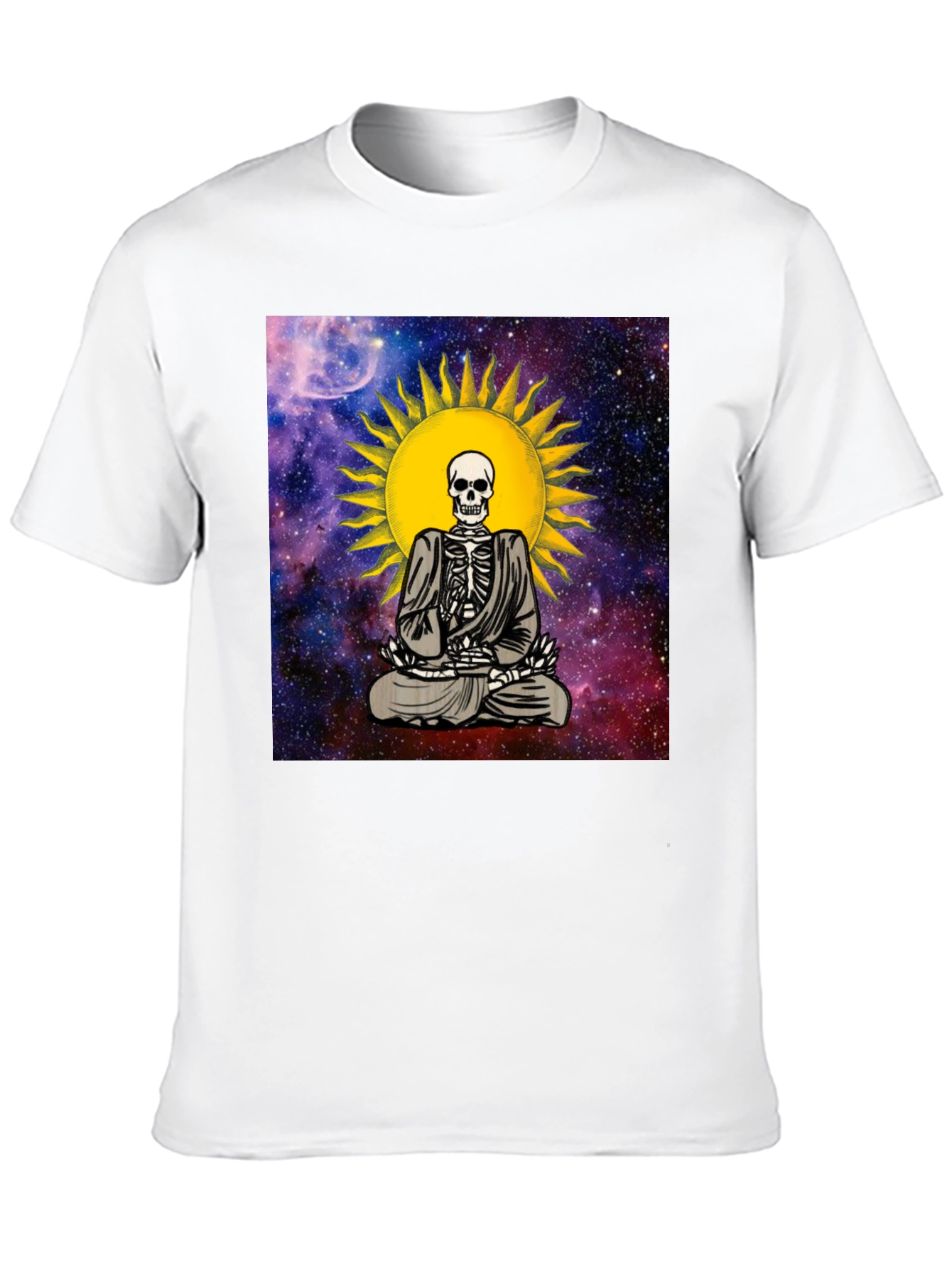 Meditating Skeleton Graphic T-Shirt