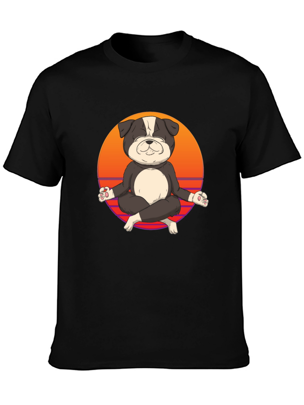 Zen Dog T-Shirt - Meditating Bulldog Tee