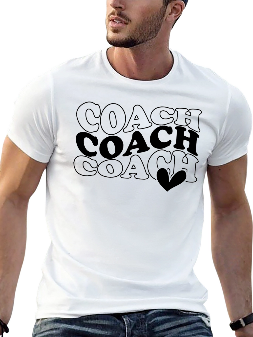 Coach Tee - Coach Stacked Heart Design
