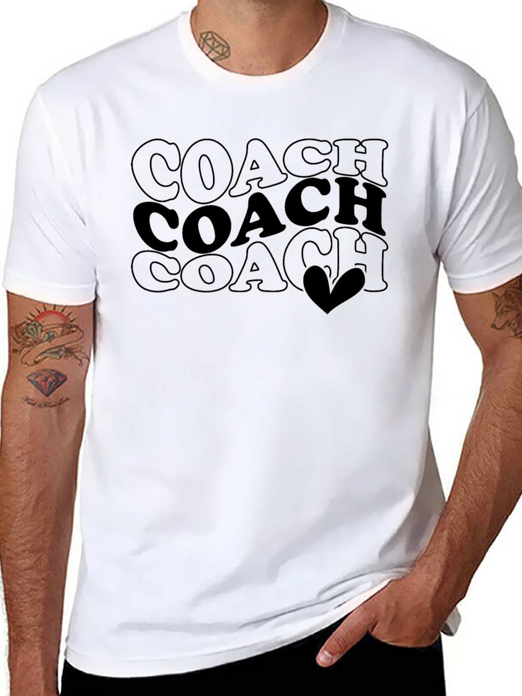 Coach Tee - Coach Stacked Heart Design
