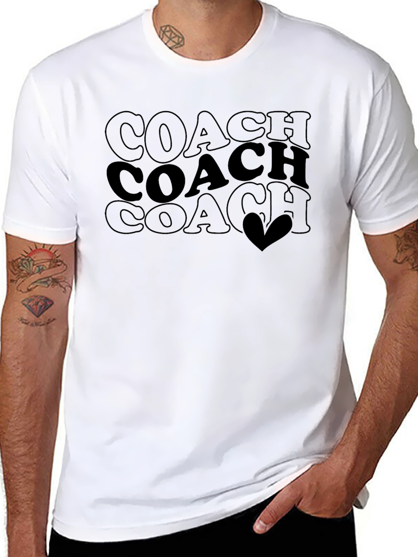 Coach Tee - Coach Stacked Heart Design