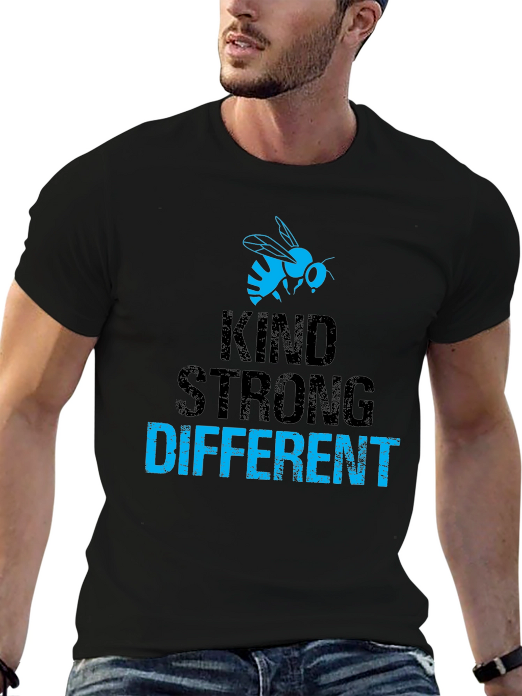 Kind Strong Different T-Shirt - Blue Bee