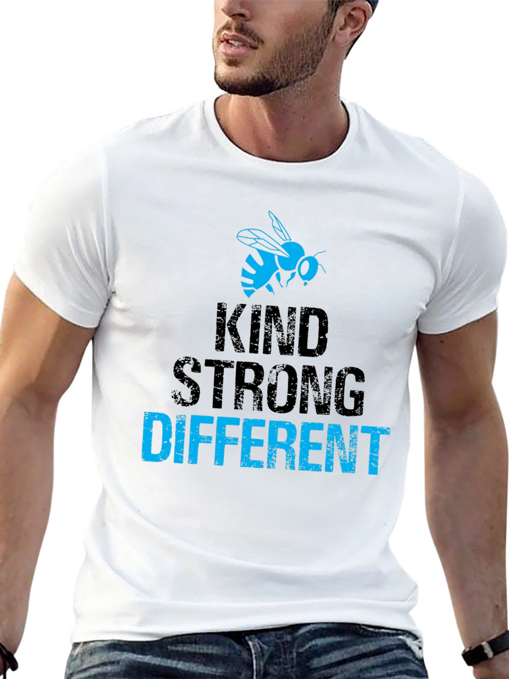 Kind Strong Different T-Shirt - Blue Bee
