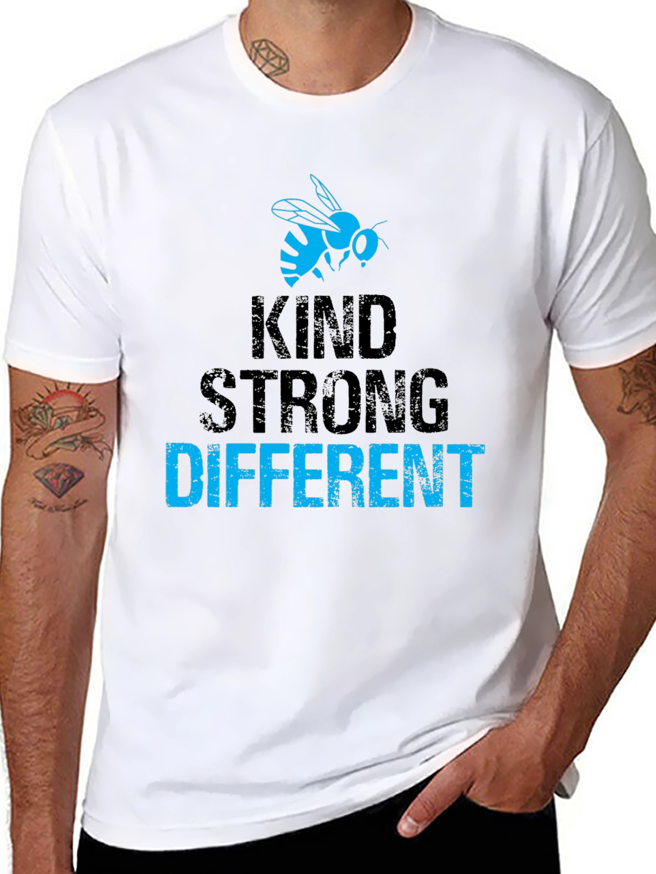 Kind Strong Different T-Shirt - Blue Bee