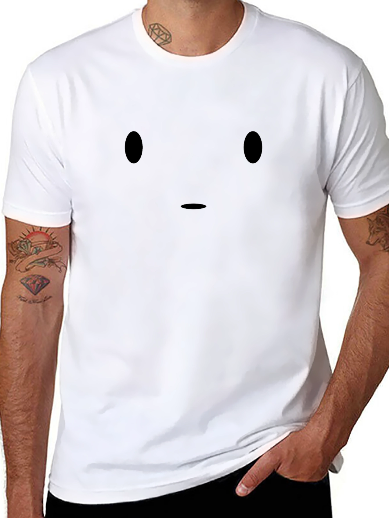 Minimalist Face Black T-Shirt - Modern Style