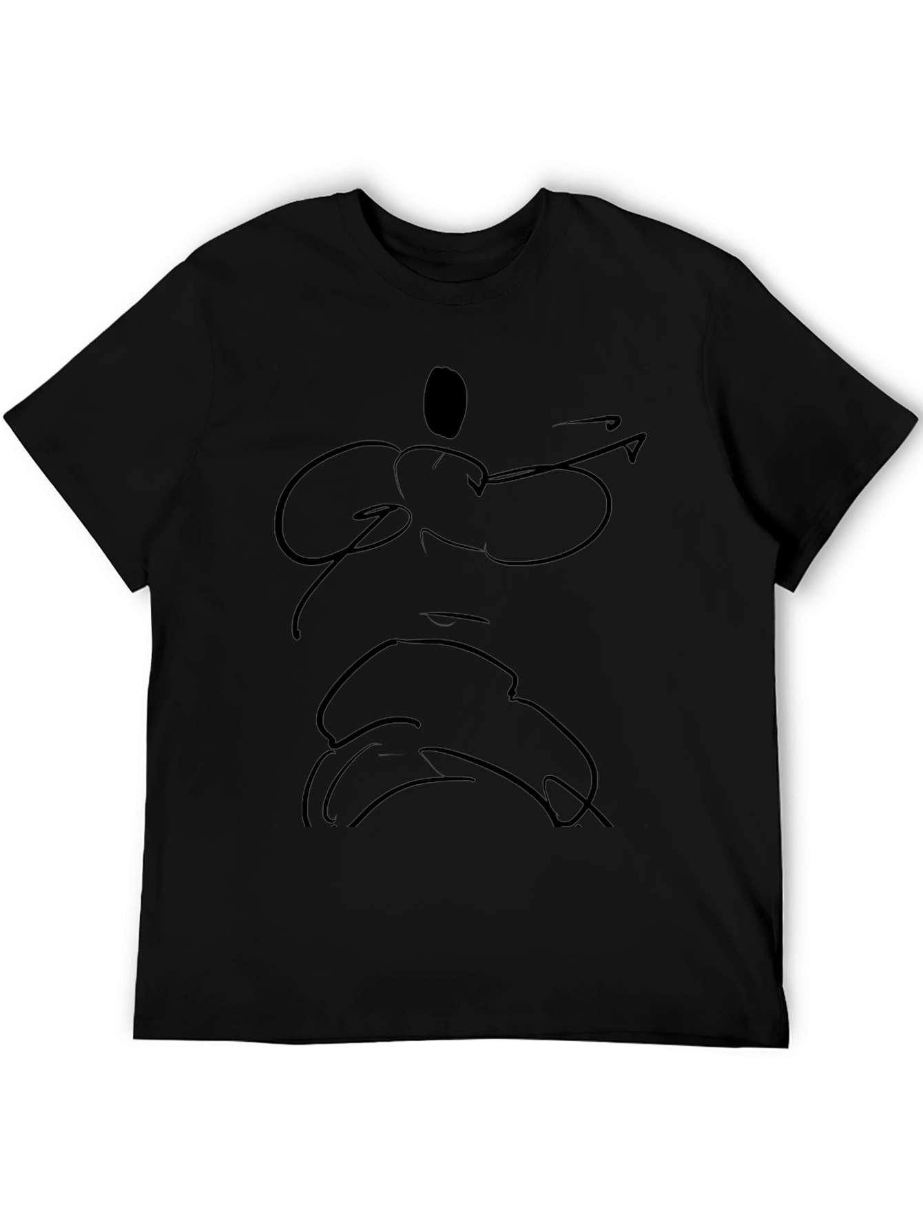 Abstract Line Art Black T-Shirt