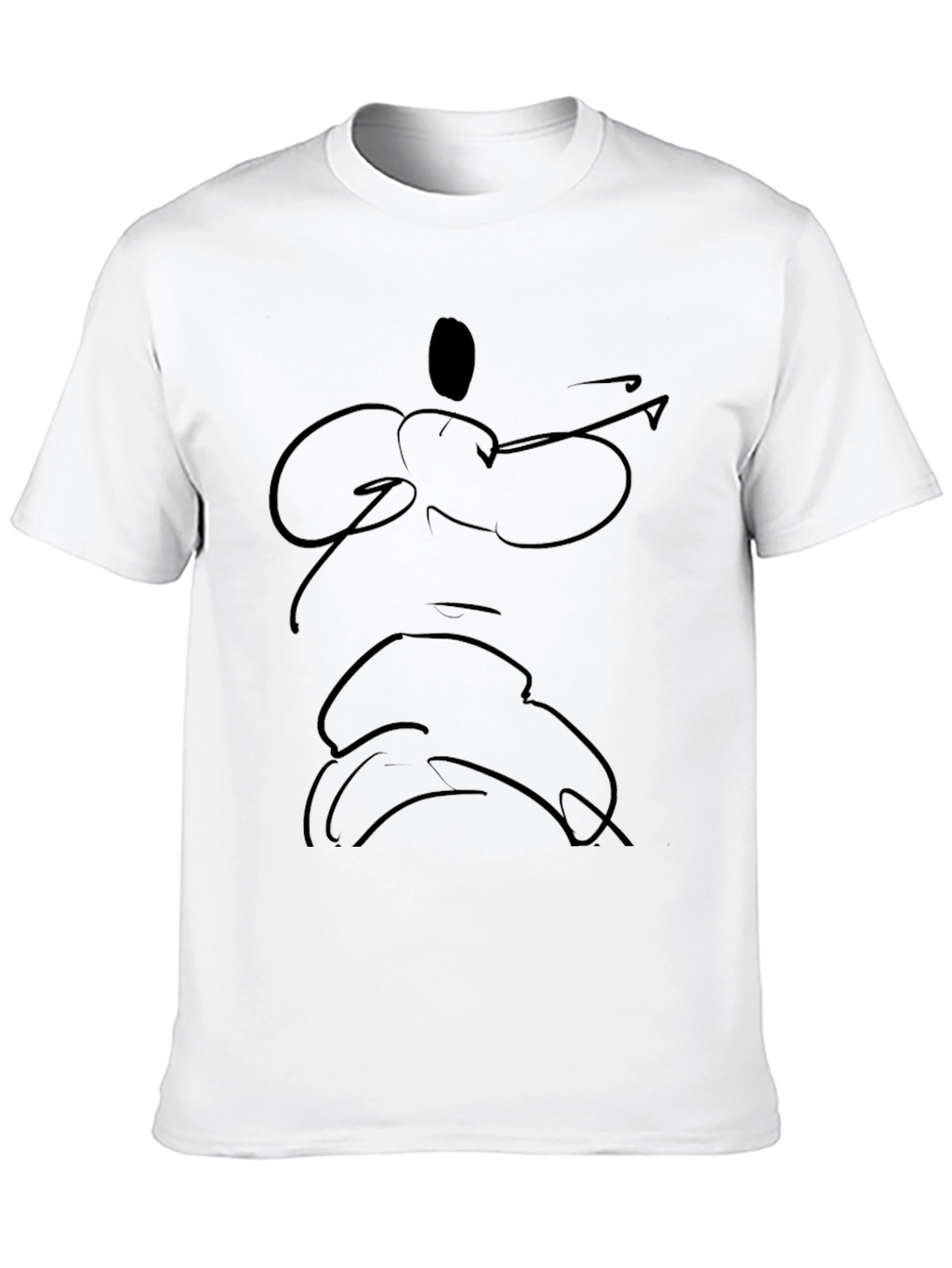 Abstract Line Art Black T-Shirt