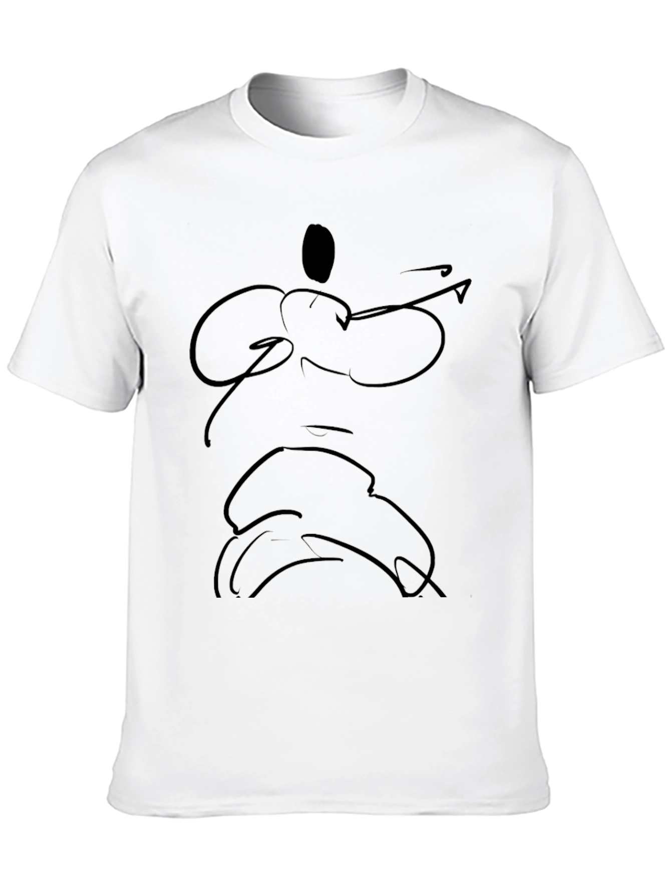 Abstract Line Art Black T-Shirt