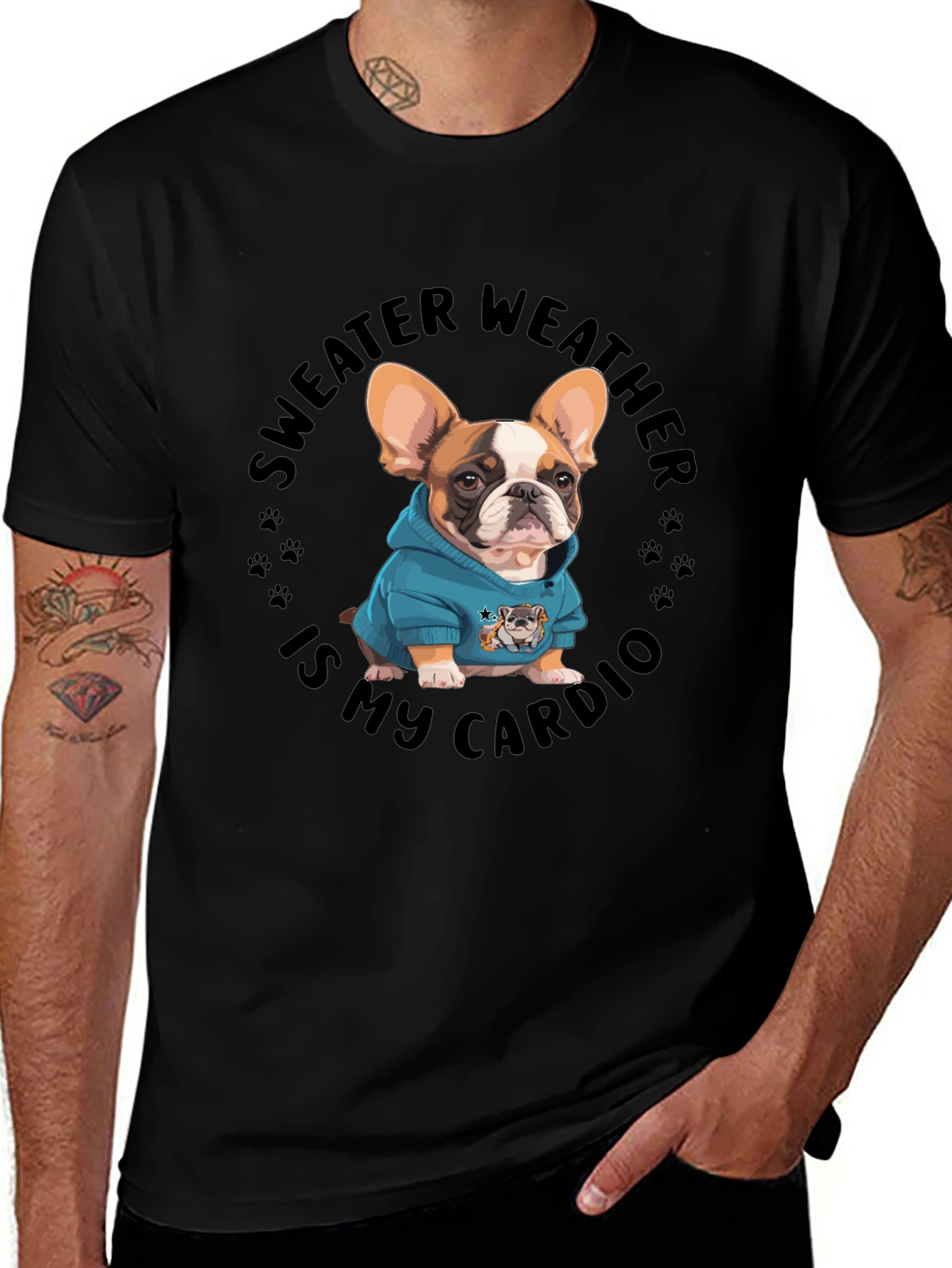 Sweater Weather French Bulldog Graphic Tee