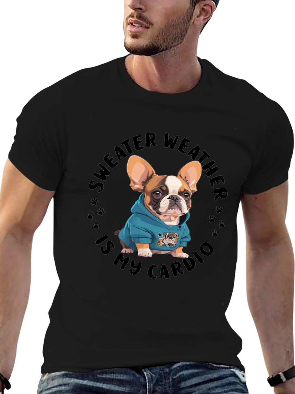 Sweater Weather French Bulldog Graphic Tee