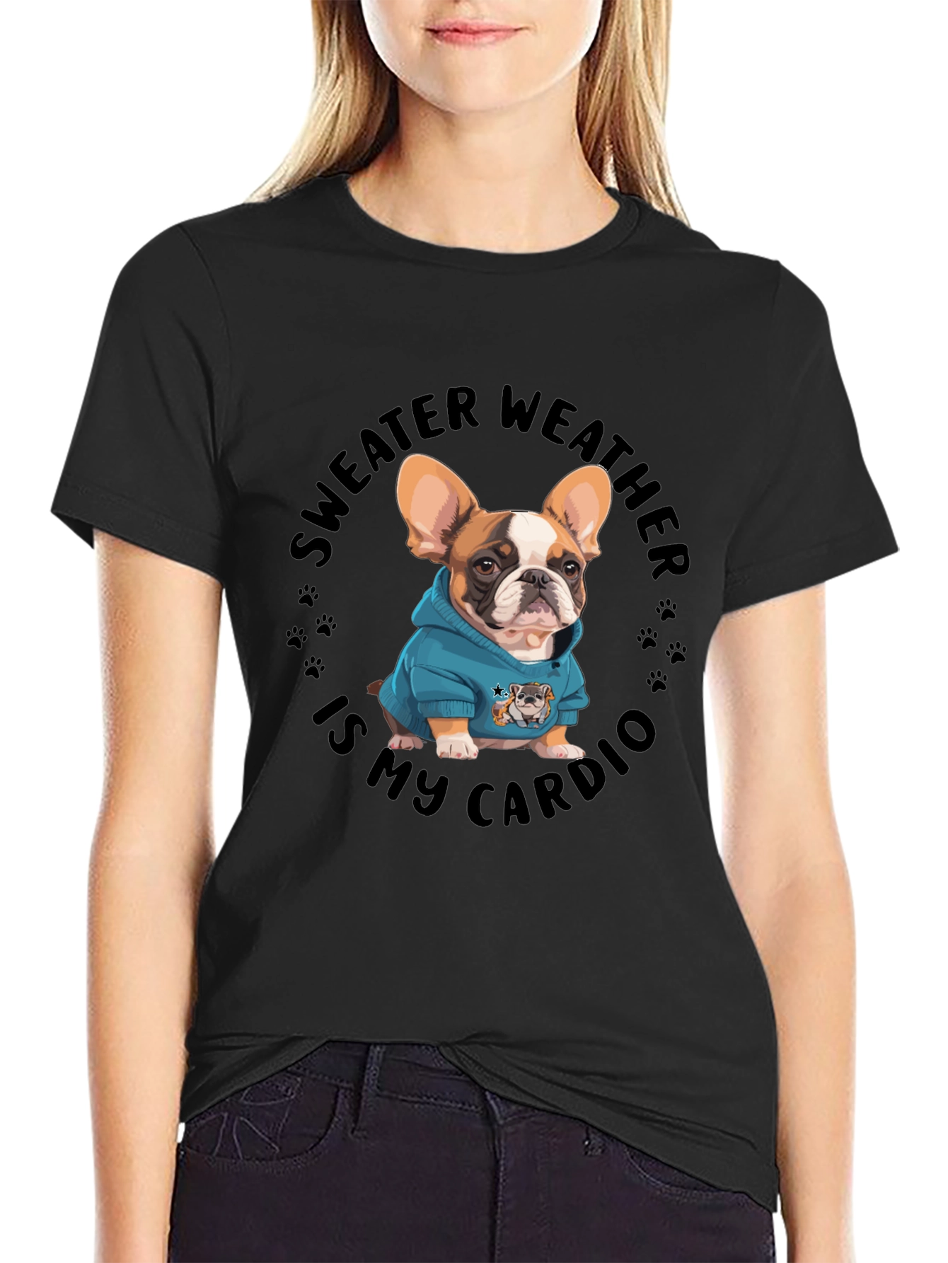 Sweater Weather French Bulldog Graphic Tee