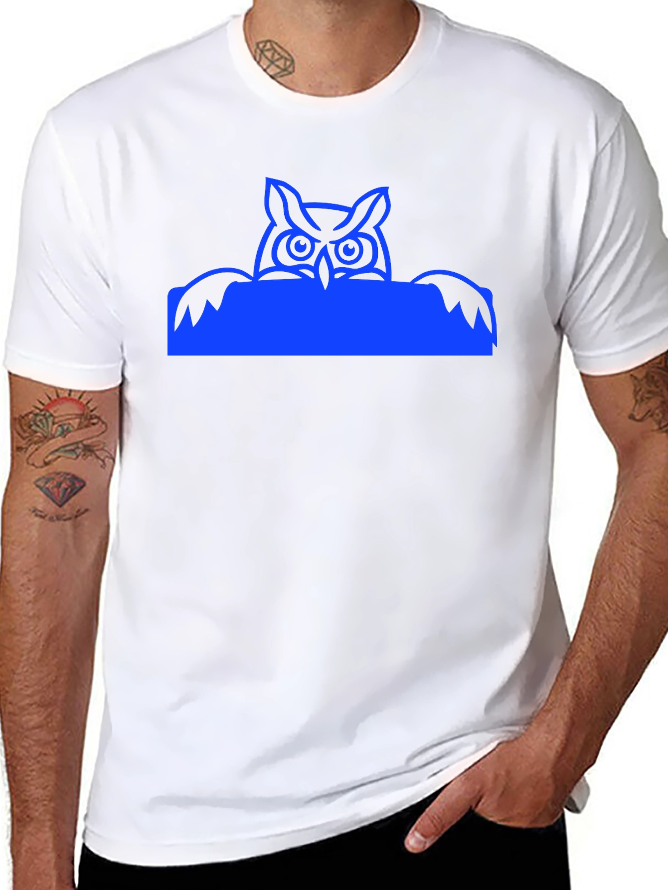 Cool Owl Graphic Tee - Black Casual T-Shirt