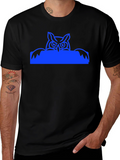 Cool Owl Graphic Tee - Black Casual T-Shirt