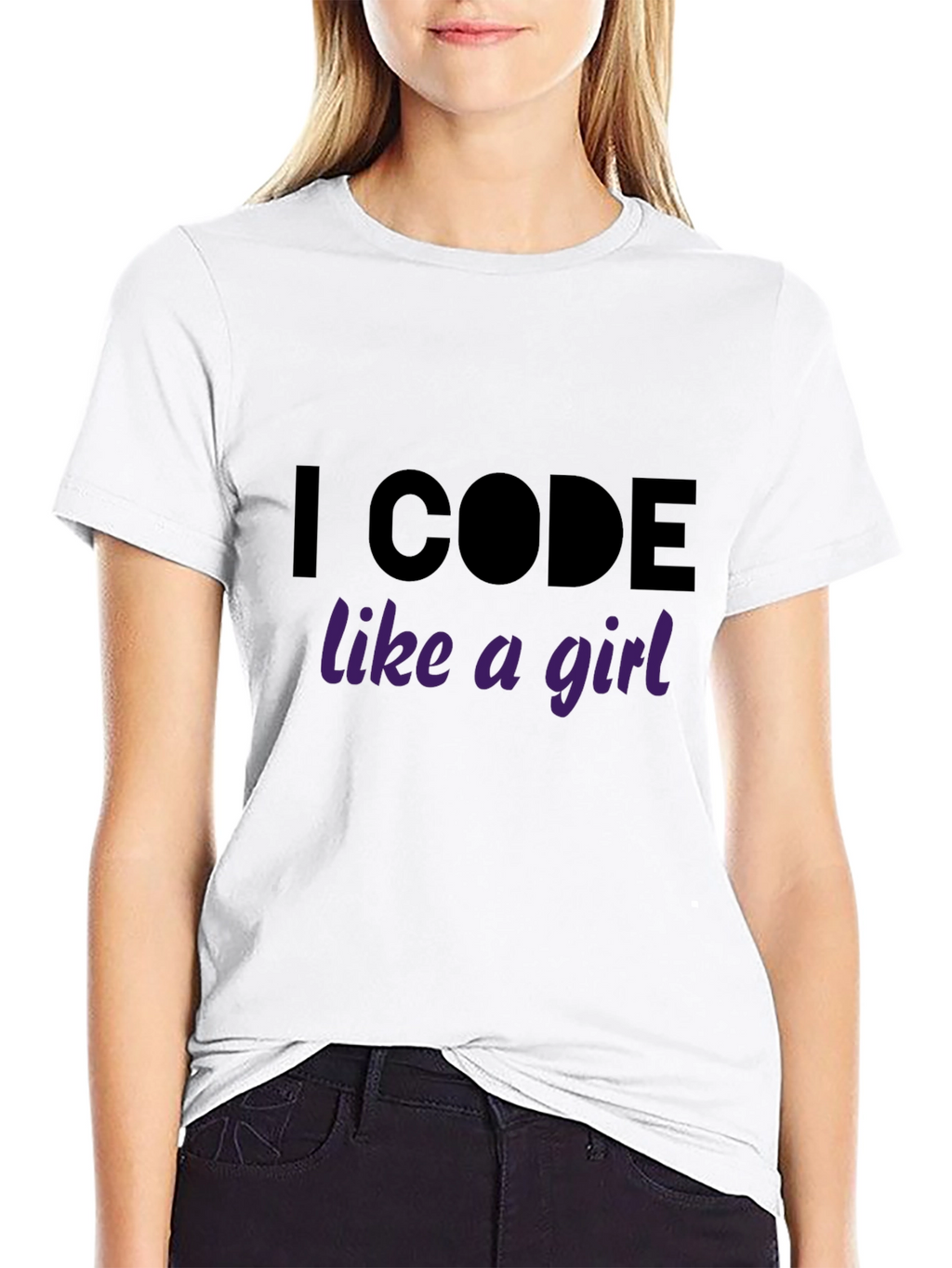 I Code Like A Girl Black Tee