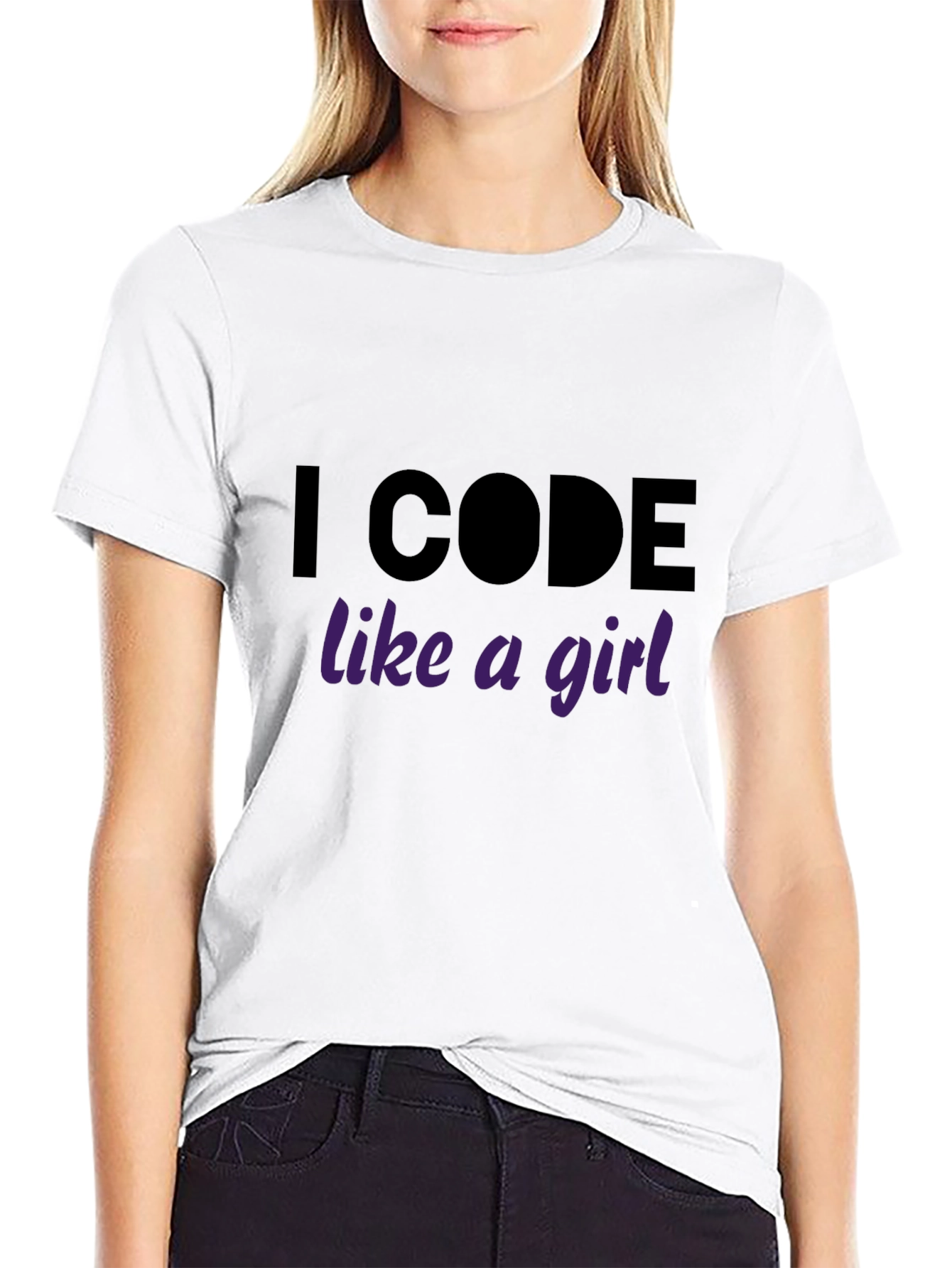 I Code Like A Girl Black Tee