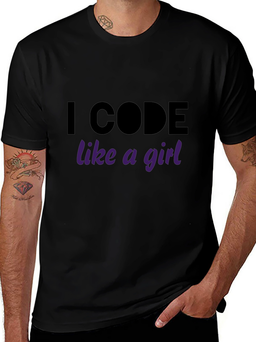 I Code Like A Girl Black Tee