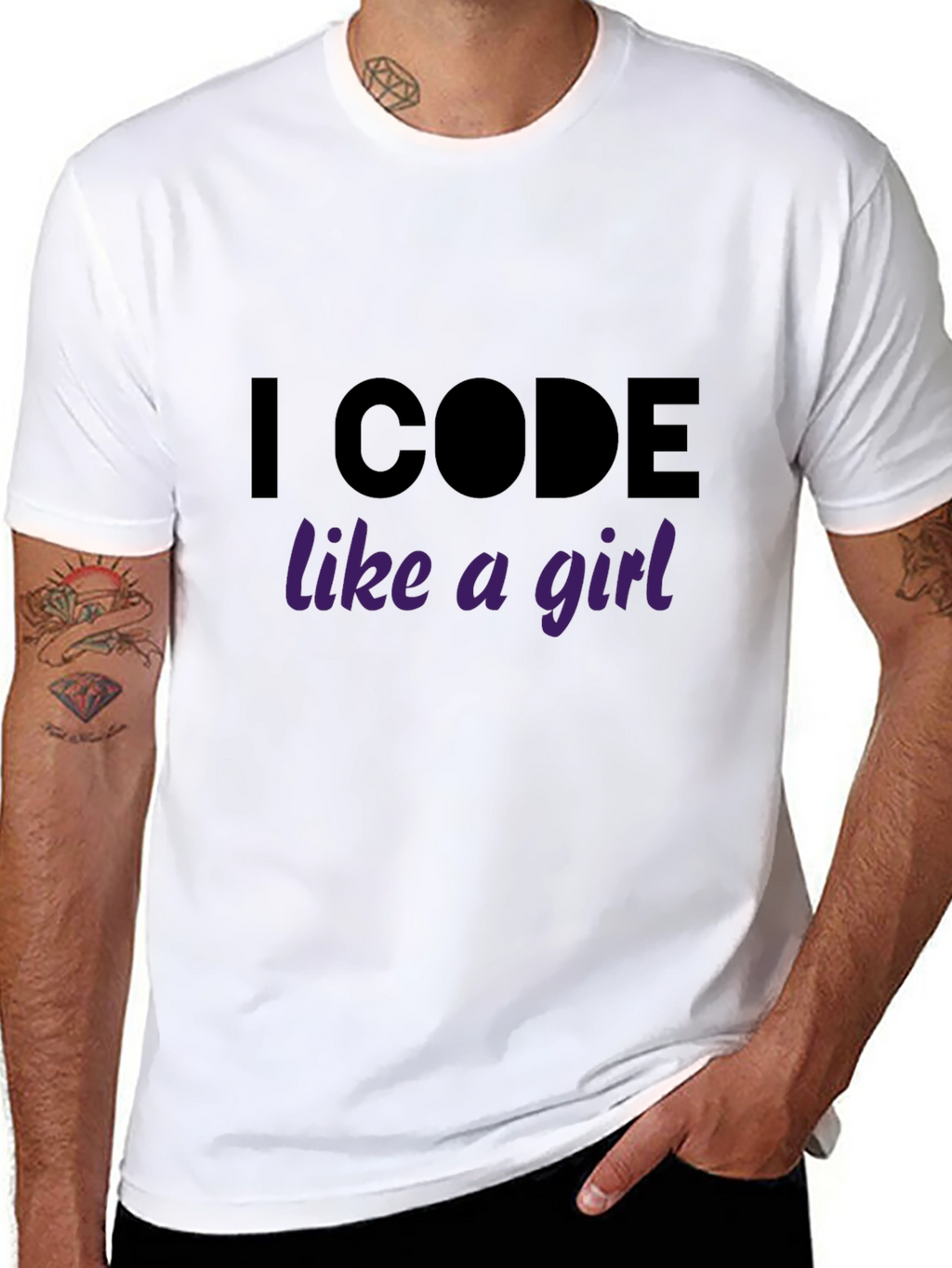 I Code Like A Girl Black Tee