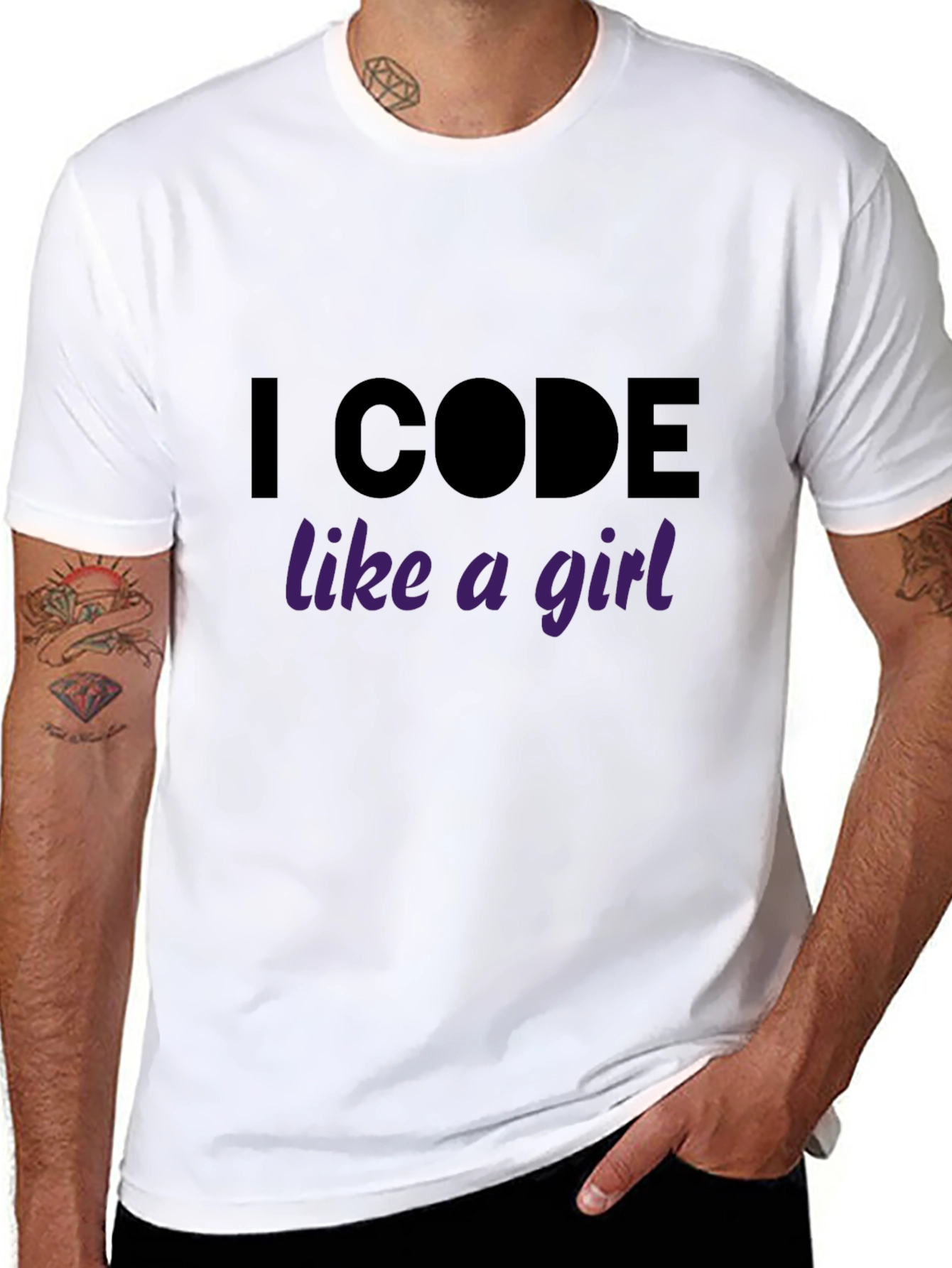 I Code Like A Girl Black Tee