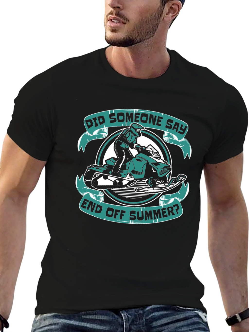 End of Summer Snowmobile Graphic T-Shirt