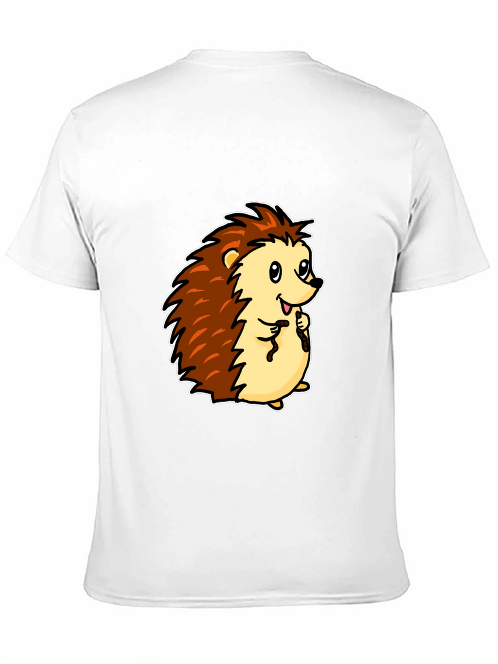 Cute Cartoon Hedgehog Black T-Shirt