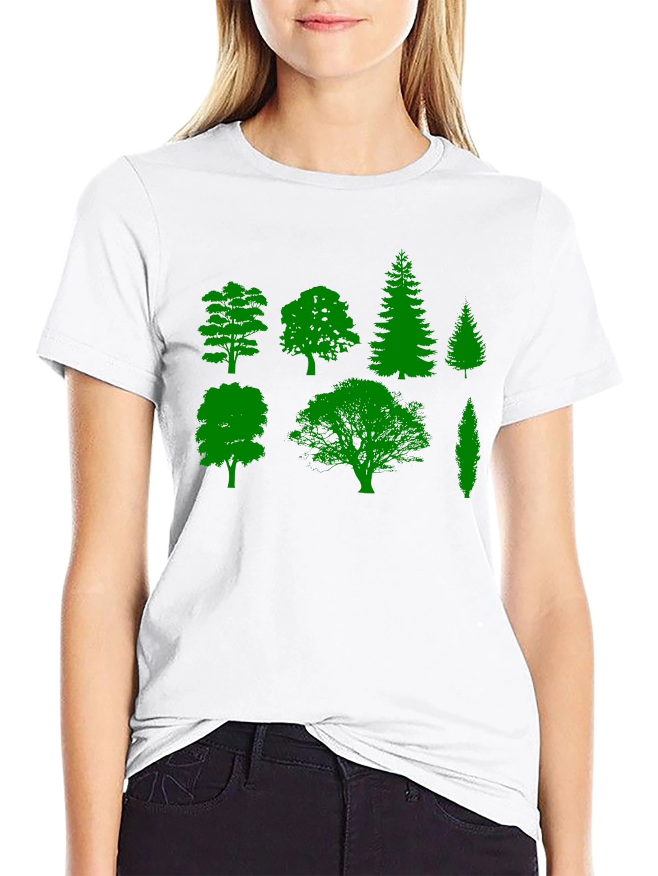 Nature Lovers Tree Silhouette Graphic Tee - Black