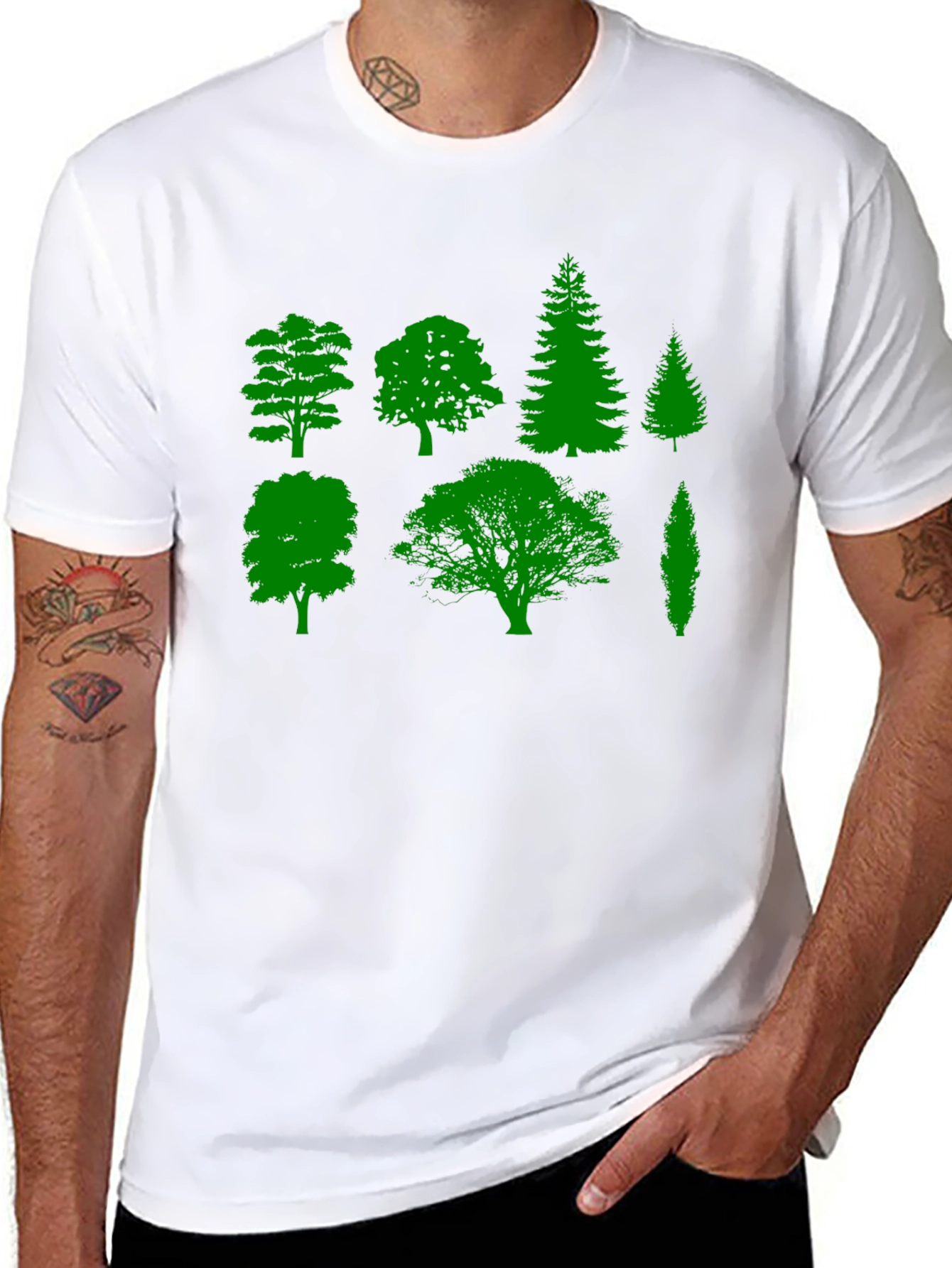 Nature Lovers Tree Silhouette Graphic Tee - Black