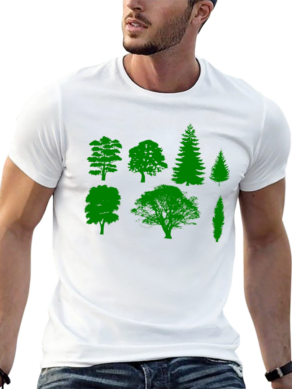 Nature Lovers Tree Silhouette Graphic Tee - Black