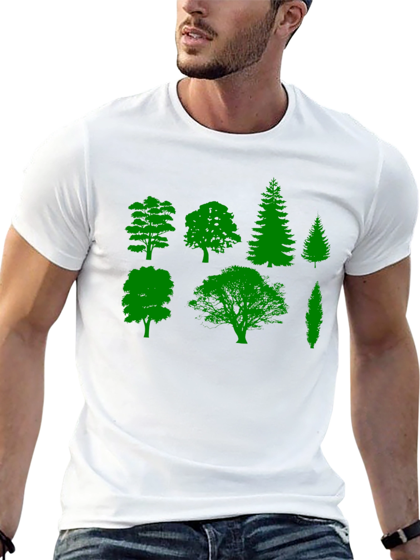 Nature Lovers Tree Silhouette Graphic Tee - Black