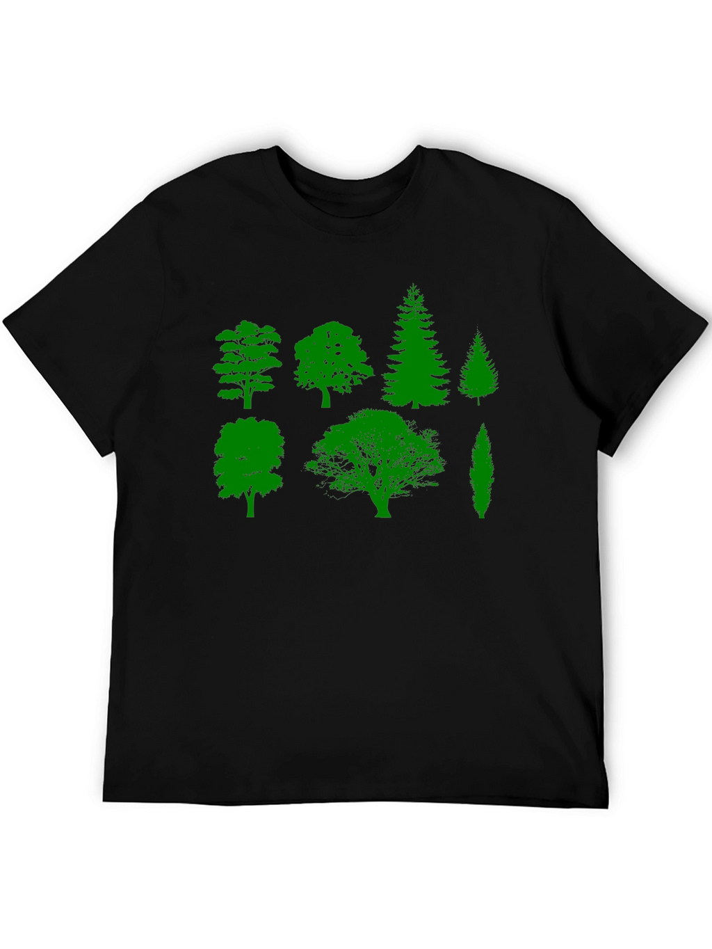 Nature Lovers Tree Silhouette Graphic Tee - Black