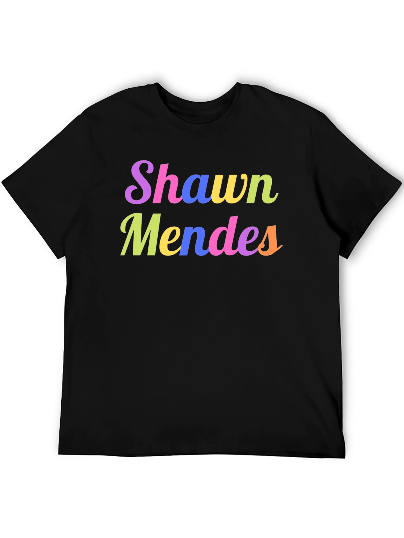 Shawn Mendes Colorful Graphic Print Black T-Shirt
