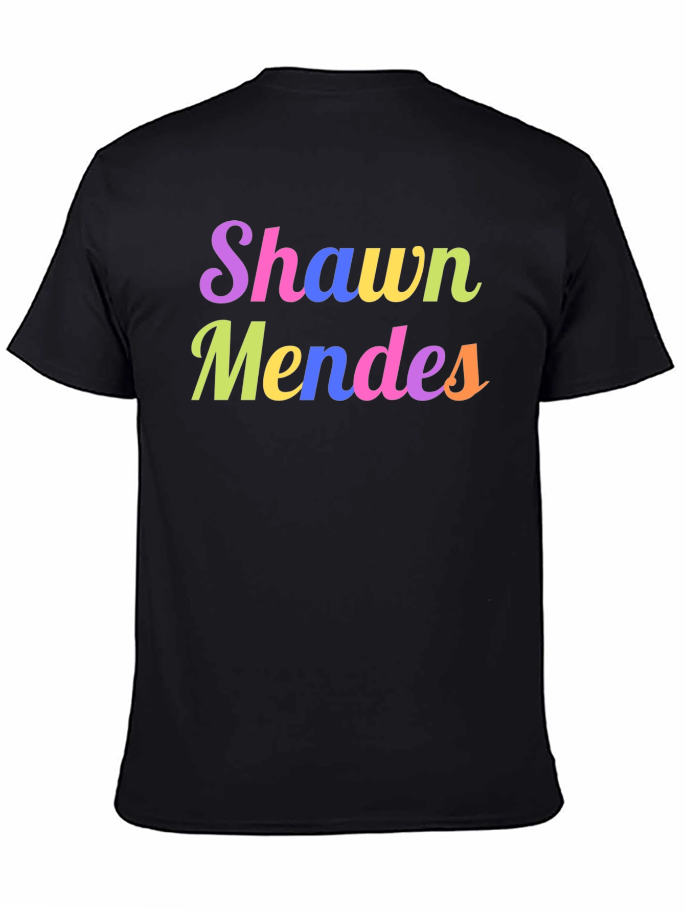 Shawn Mendes Colorful Graphic Print Black T-Shirt