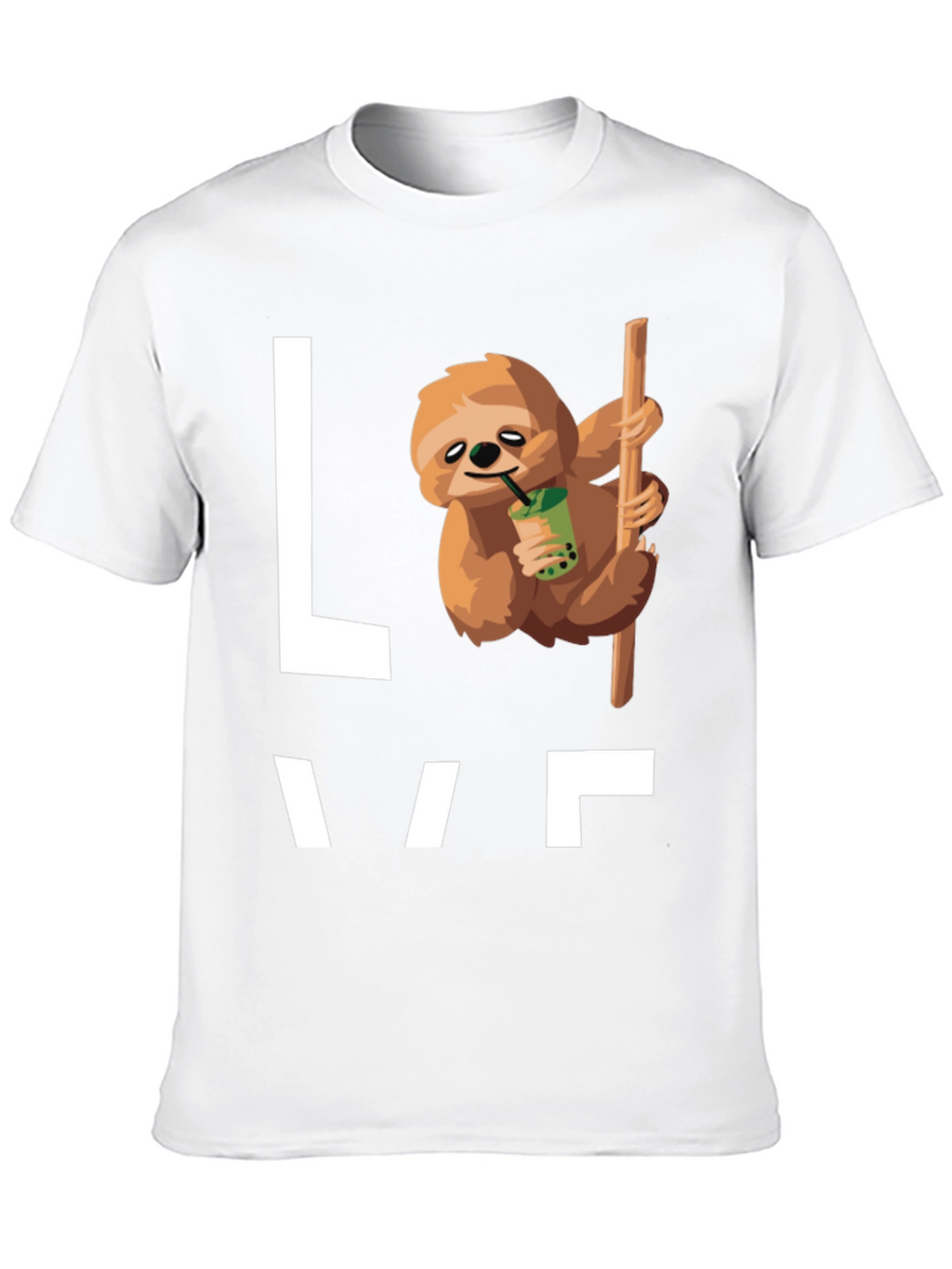 Sloth Bubble Tea Graphic T-Shirt - Mens Black Tee