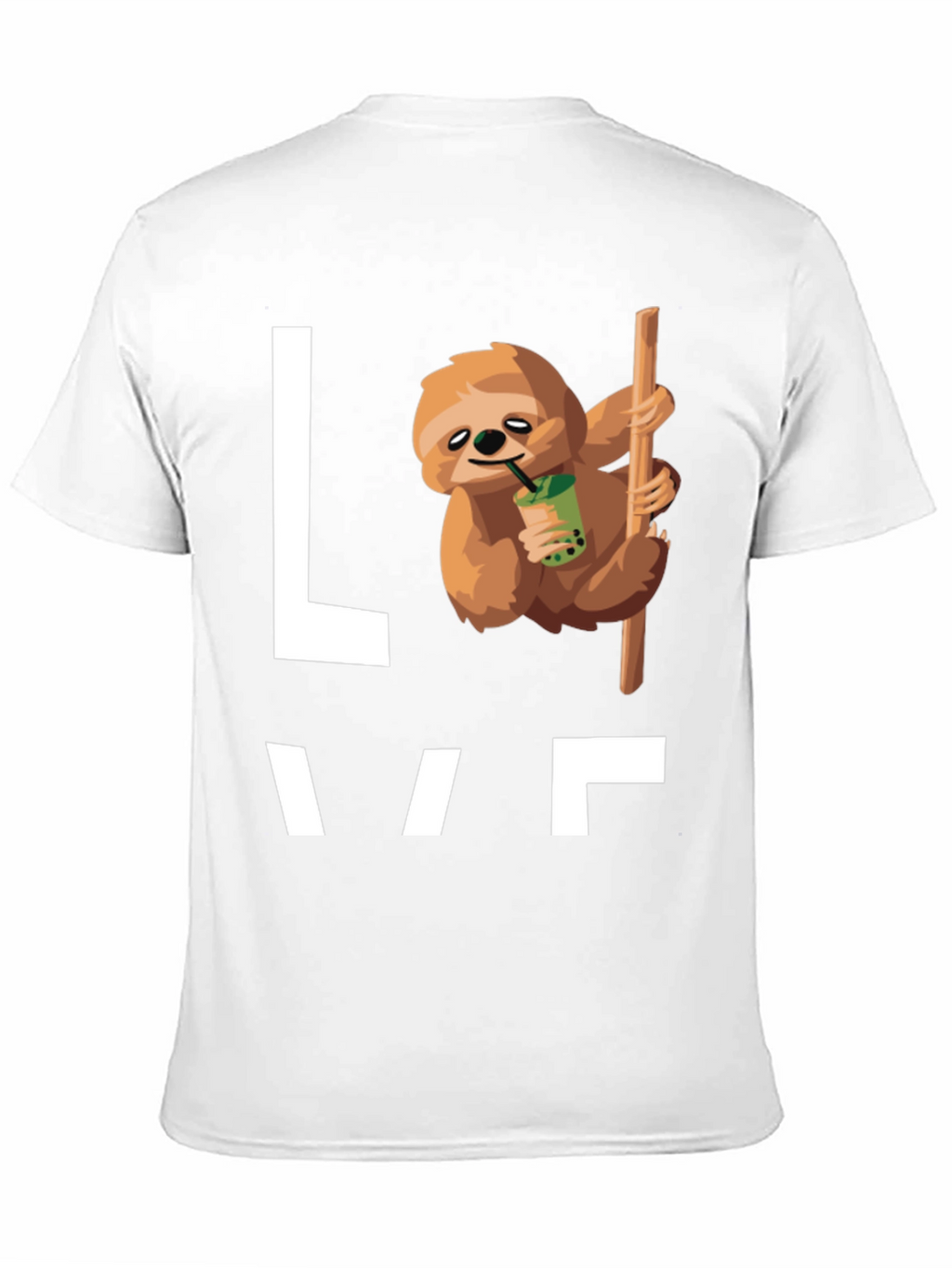 Sloth Bubble Tea Graphic T-Shirt - Mens Black Tee
