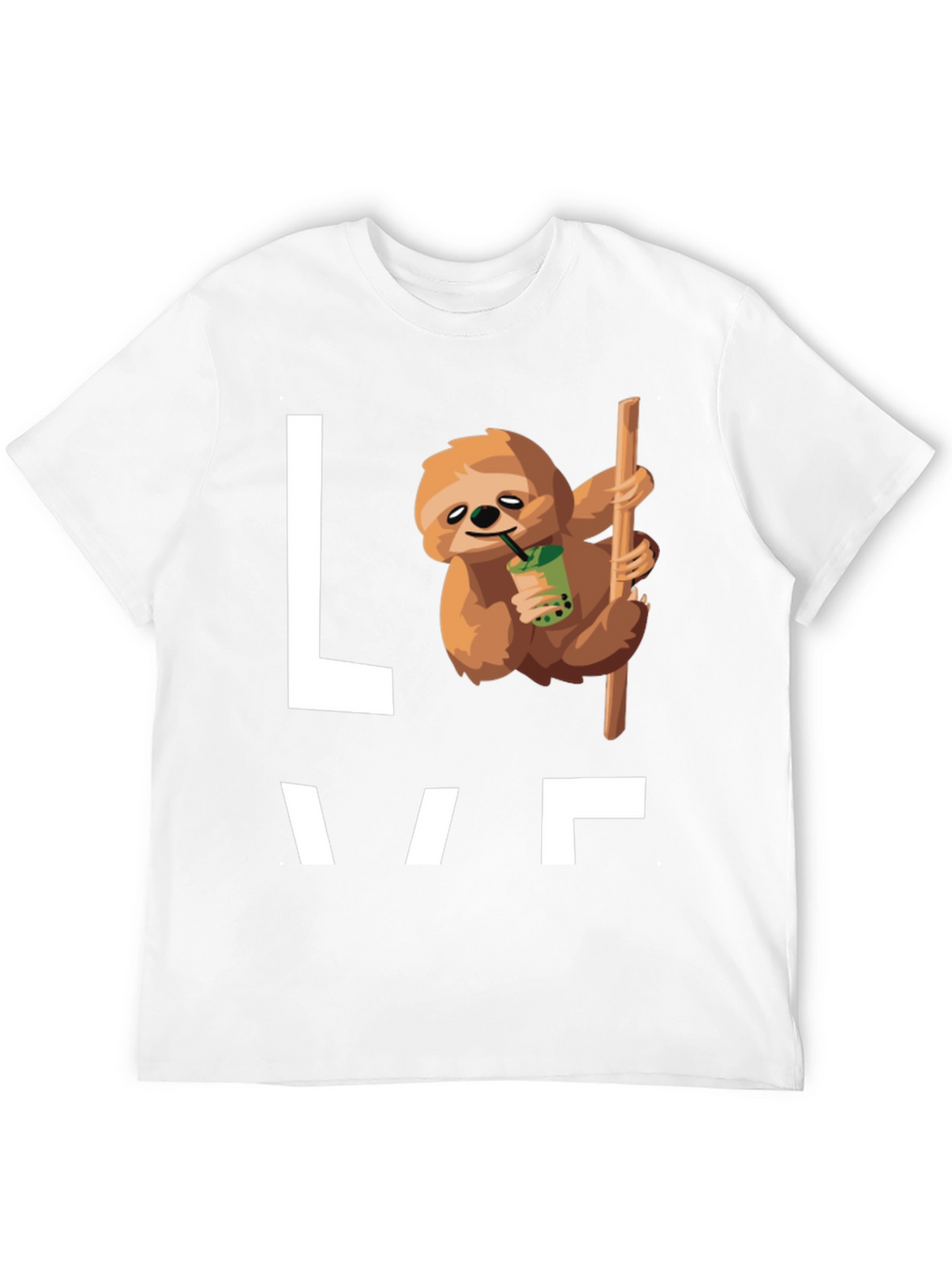 Sloth Bubble Tea Graphic T-Shirt - Mens Black Tee