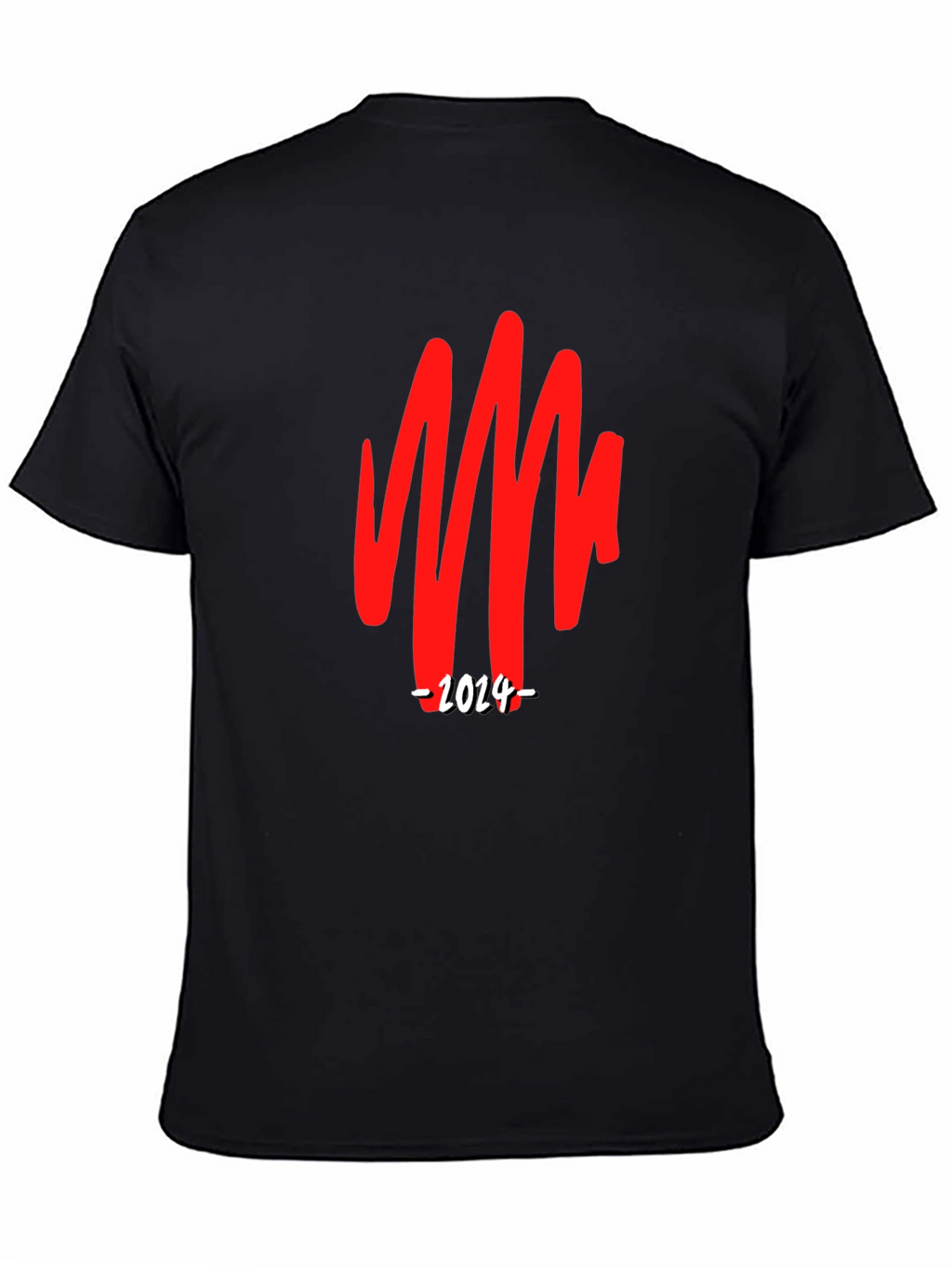 Bold Graphic Tee - Red Scribble & 2024 Print