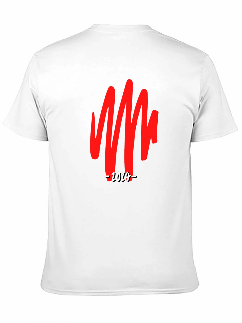 Bold Graphic Tee - Red Scribble & 2024 Print