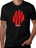Bold Graphic Tee - Red Scribble & 2024 Print