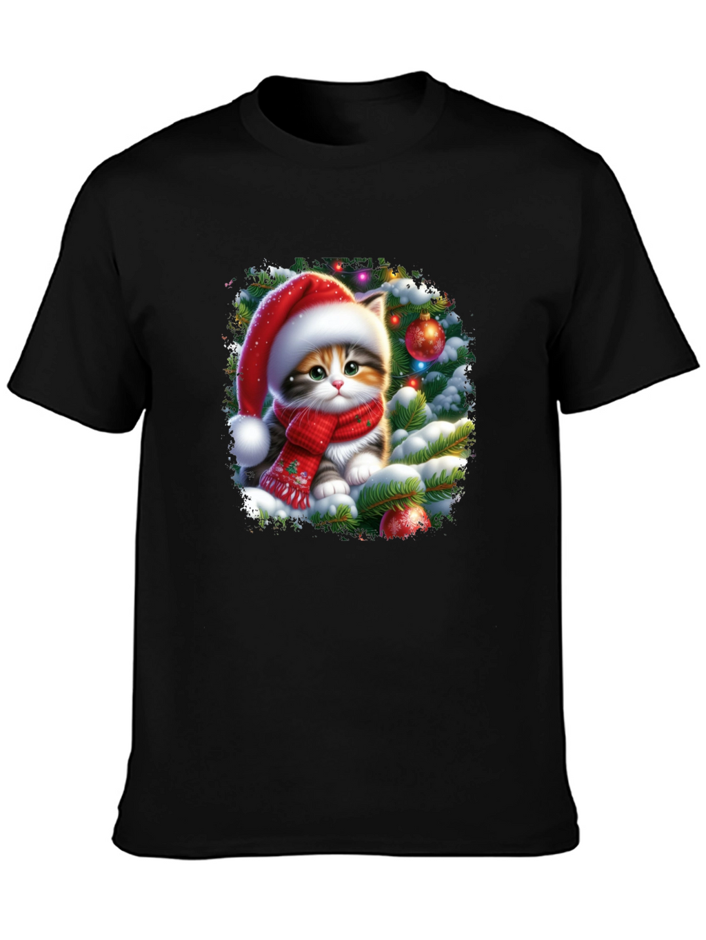 Festive Kitten Christmas T-Shirt