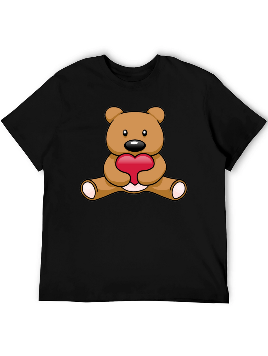 Cute Teddy Bear Heart Graphic T-Shirt