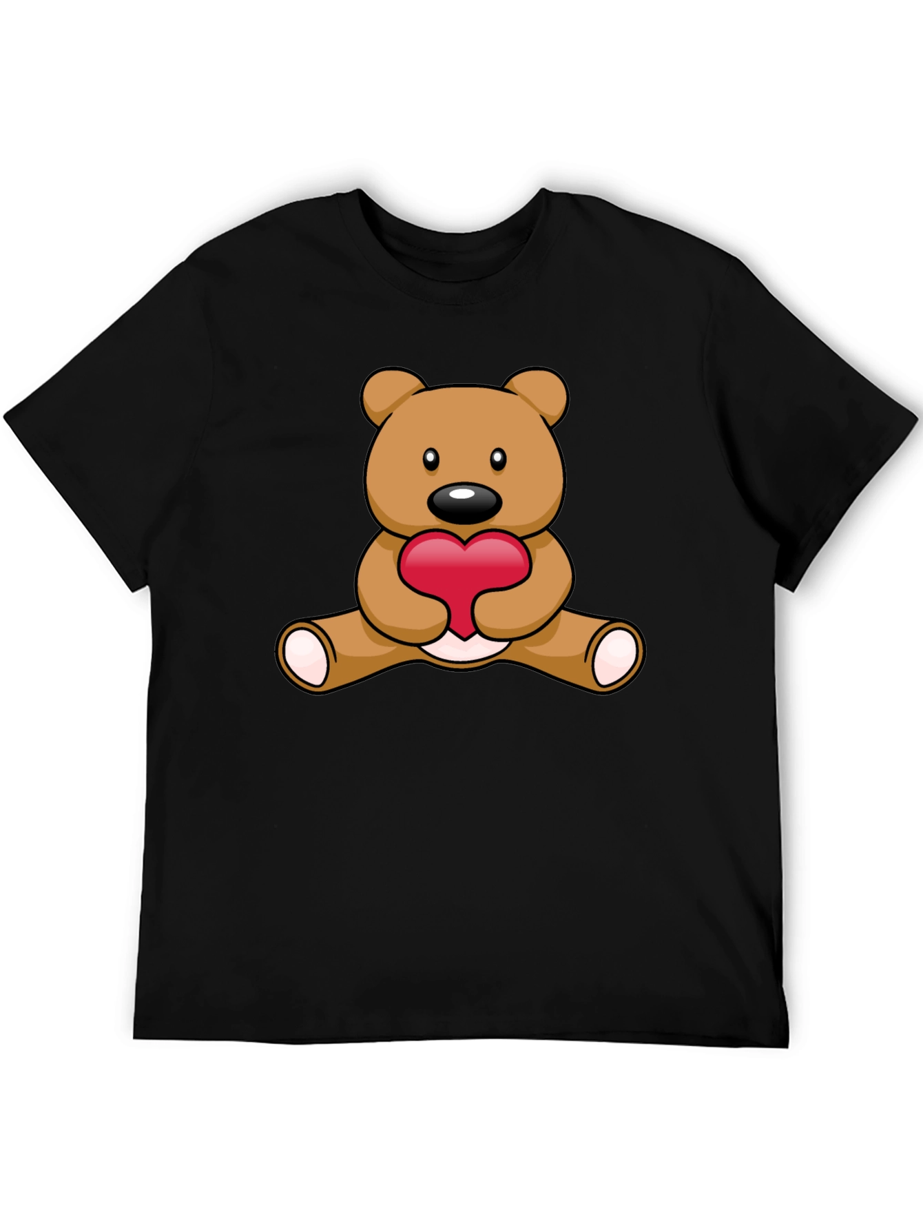 Cute Teddy Bear Heart Graphic T-Shirt