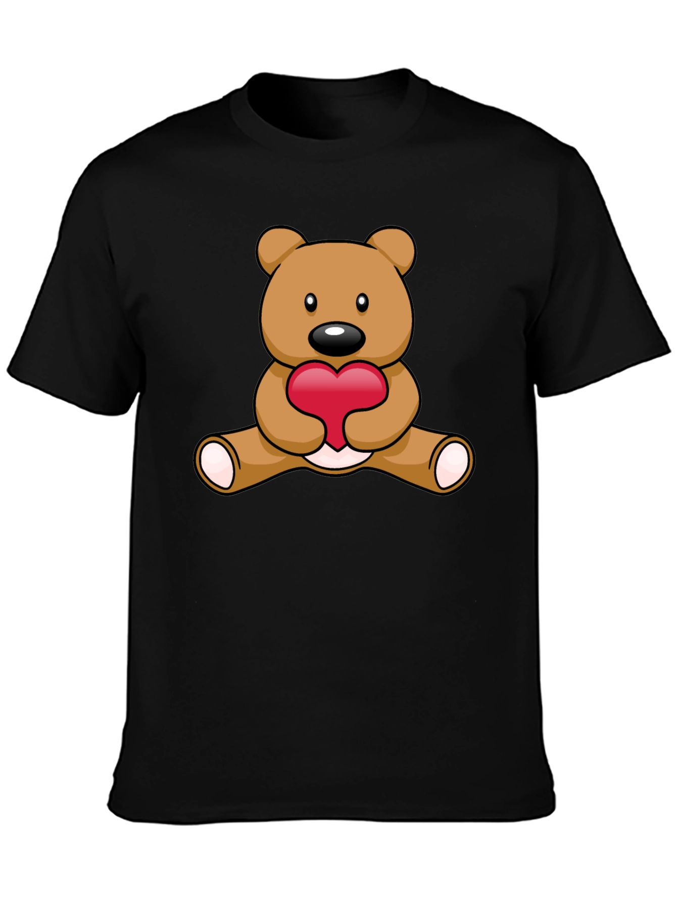 Cute Teddy Bear Heart Graphic T-Shirt