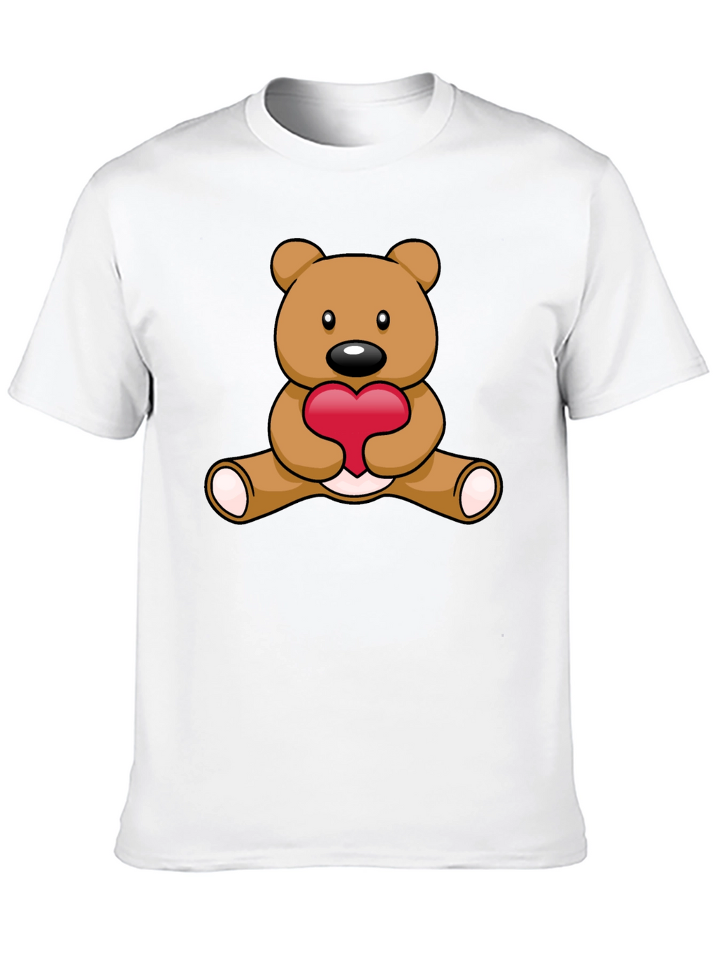 Cute Teddy Bear Heart Graphic T-Shirt
