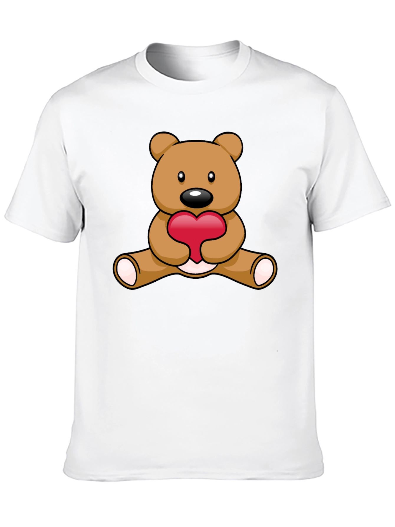 Cute Teddy Bear Heart Graphic T-Shirt