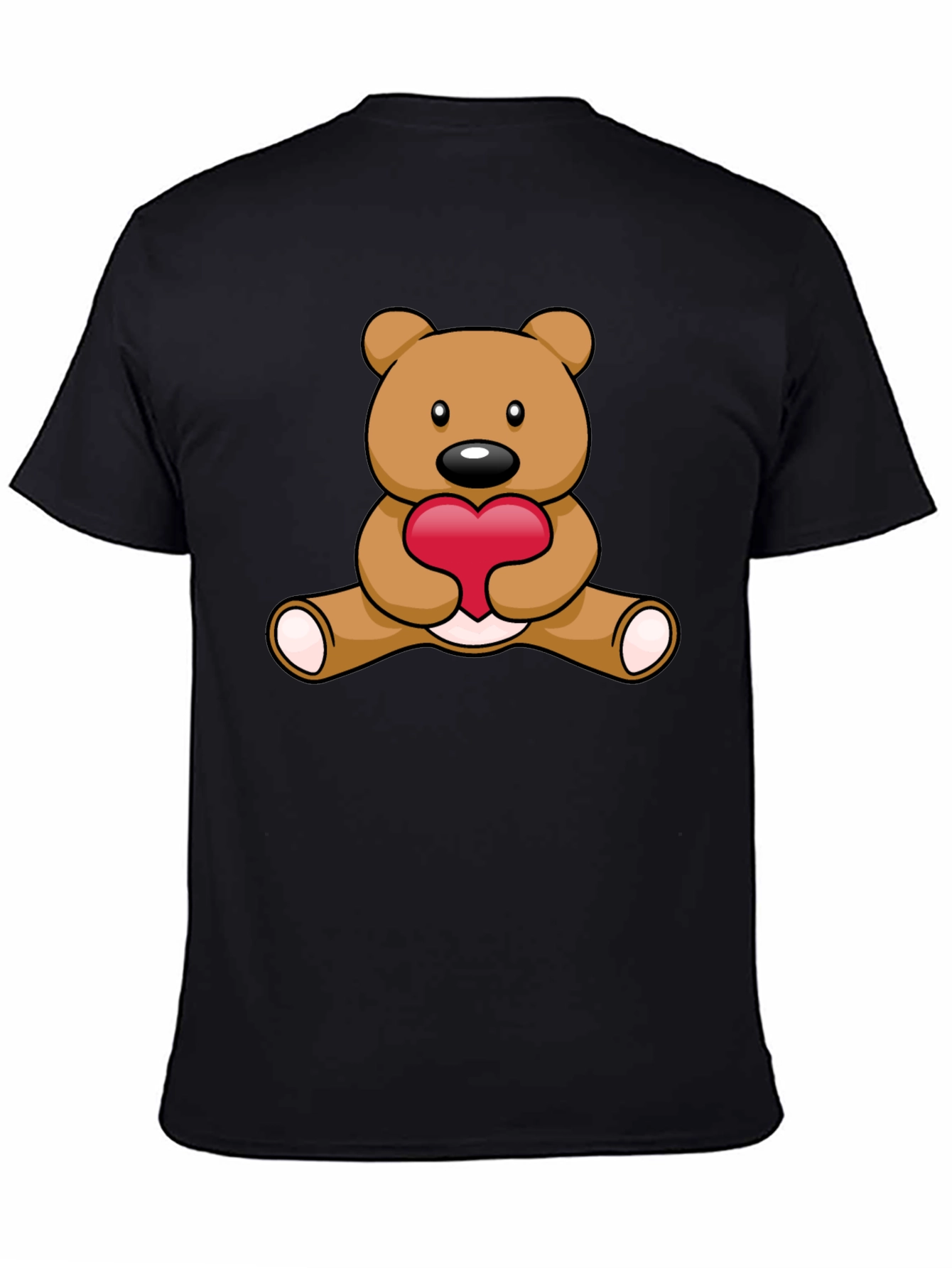 Cute Teddy Bear Heart Graphic T-Shirt
