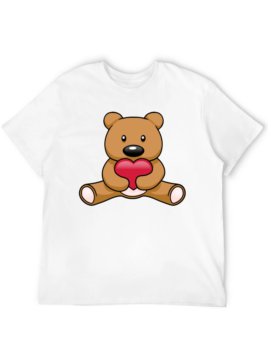 Cute Teddy Bear Heart Graphic T-Shirt
