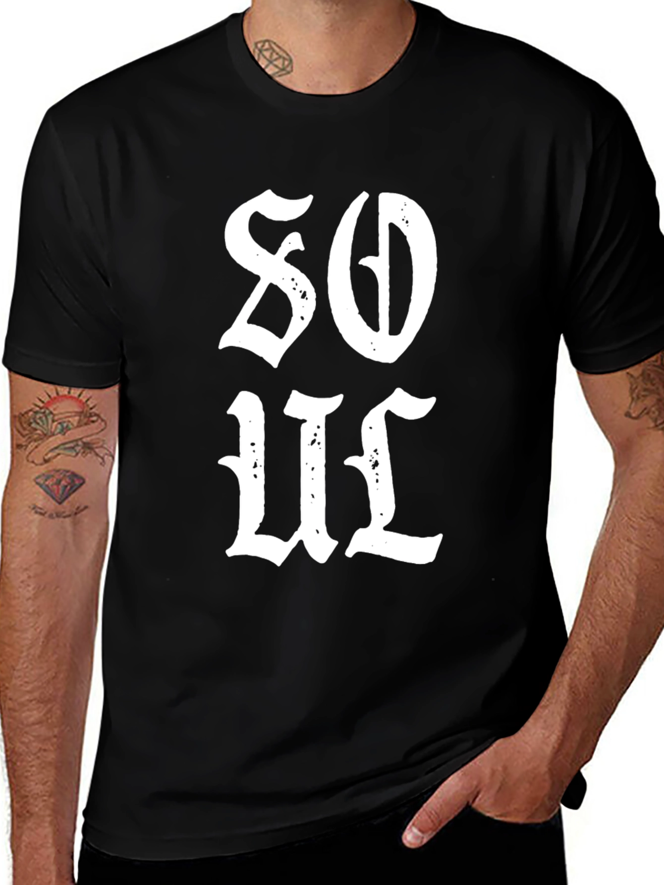 Soul Graphic Tee - Mens Black Cotton T-Shirt