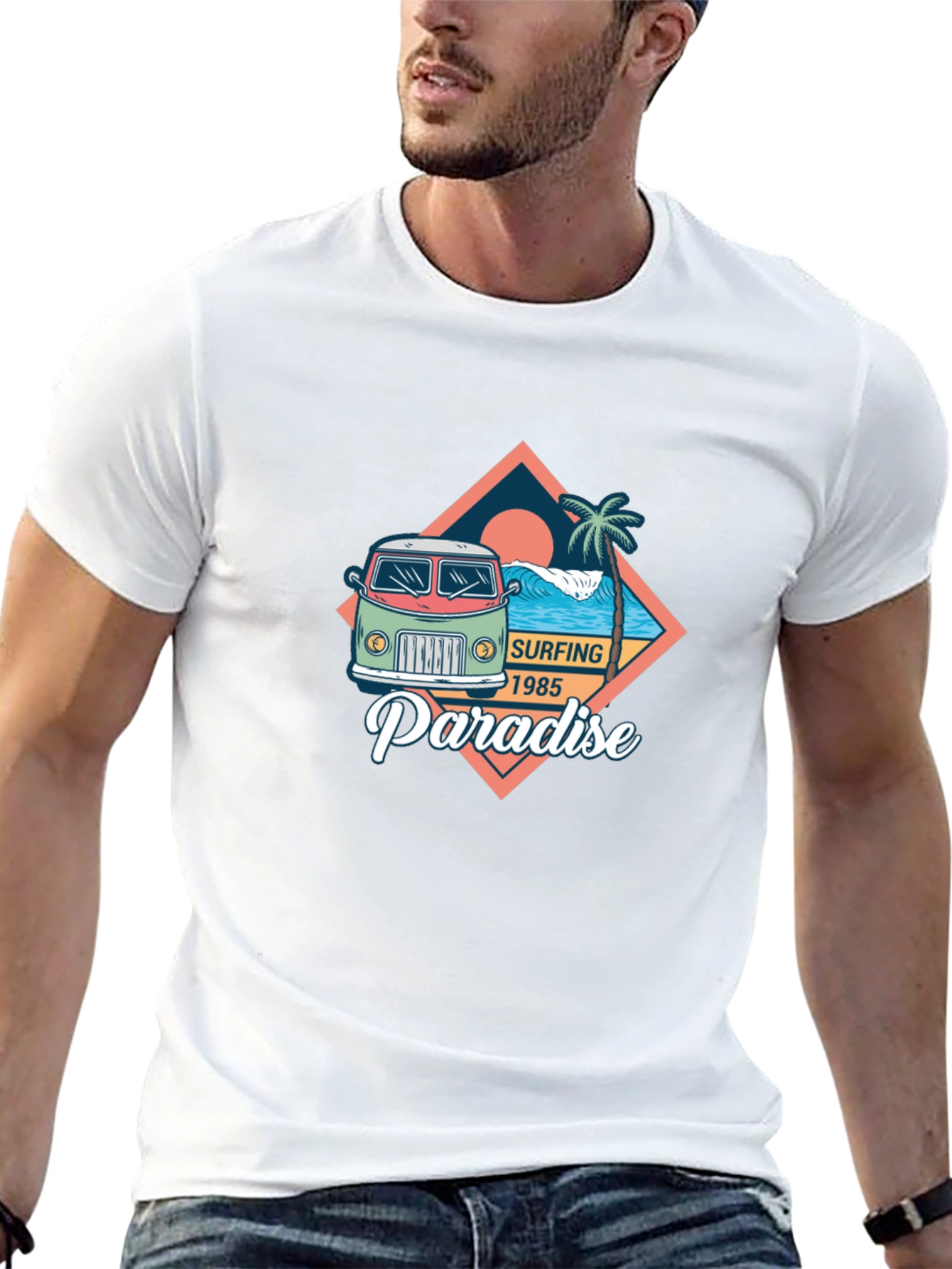 Surfing Paradise 1985 Graphic T-Shirt